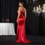 Sexy Rouge Robe De Soirée 2023 Trompette / Sirène Bretelles Spaghetti Sans Manches Dos Nu Fendue devant Train De Balayage Soirée Robe De Ceremonie