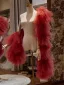 Chic / Beautiful Burgundy Handmade  Pleated shawl Jackets & wraps Tulle 2024