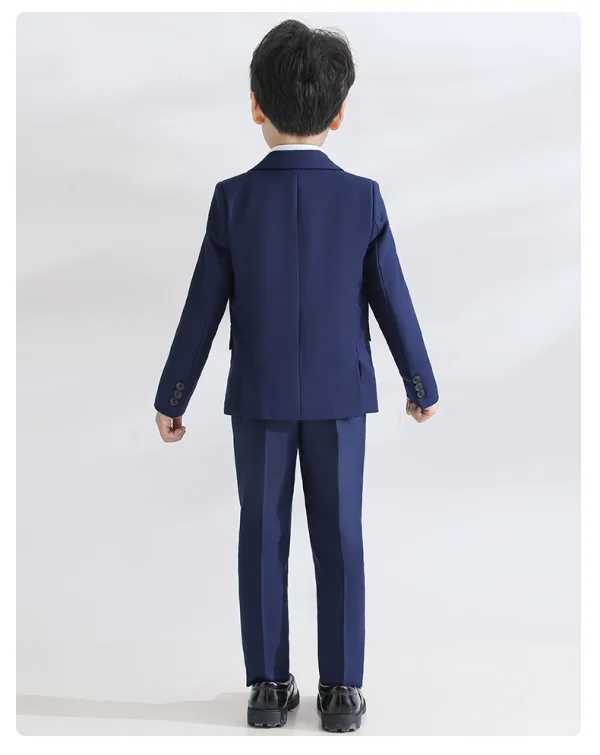 Modern / Fashion Black Long Sleeve Boys Wedding Suits 2023 Coat Pants Shirt Tie Vest Wedding