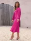 Sexy Dark Green Holiday Beach Satin Women Dresses 2023 Deep V-Neck Long Sleeve Backless Lace Up Tea-length Womens Clothing