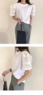 White Pierced Solid Color Cotton Scoop Neck Street Wear Summer Short Sleeve Fashion 2021 Women's Tops