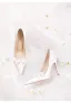 Charming White Pearl Appliques Wedding Shoes 2024 Leather 10 cm Stiletto Heels Pointed Toe Wedding Pumps High Heels