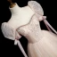 Élégant Rougissant Rose Perlage Faux Diamant Robe De Bal 2023 Princesse Encolure Dégagée Manches Courtes Noeud Dos Nu Longue Robe De Ceremonie