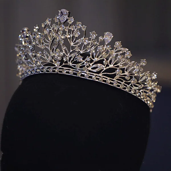 Mode Argenté Faux Diamant Mariage Zircon Accessoire Cheveux Mariage 2022 Alliage Tiare