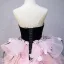 Lovely Blushing Pink Appliques Pearl Rhinestone Cascading Ruffles Prom Dresses 2025 Ball Gown Strapless Sleeveless Backless Floor-Length / Long Prom Formal Dresses