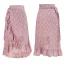 Haute Basse Rose Sombre Femme Mi-longue Florale Jupes 2021 Plage Laçage Été Asymétrique Bottoms