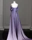 Sexy Lavender Satin Evening Dresses Prom Dresses 2024 Trumpet / Mermaid Off-The-Shoulder Sleeveless Backless Sweep Train Formal Dresses