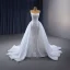 Haut de Gamme Scintillantes Blanche Glitter Perlage Paillettes Robe De Mariée 2023 Trompette / Sirène Bretelles Spaghetti Sans Manches Dos Nu Tribunal Train Mariage