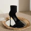 Chic / Beautiful Ocean Blue Street Wear Winter Suede Pumps 2023 Leather 8 cm Stiletto Heels Pointed Toe Pumps High Heels