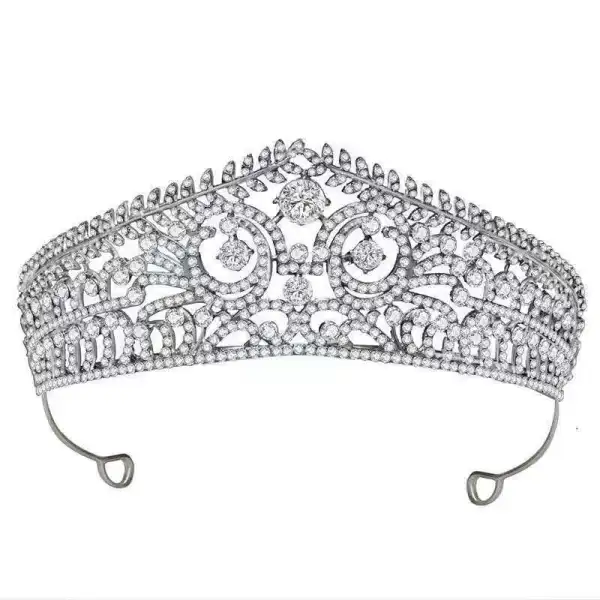 Vintage Srebrny Rhinestone Ślub Tiara Ozdoby Do Włosów Ślubne 2022 Cyrkon Stop