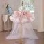 Dazzling Blushing Pink Beading Appliques Sequins Birthday Short Flower Girl Dresses 2026 Ball Gown Square Neckline Sleeveless Backless Bow