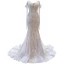 Luxury / Gorgeous Sexy White Handmade  Beading Sequins Pearl Tassel Wedding Dresses 2023 Off-The-Shoulder Trumpet / Mermaid Sleeveless Backless Sweep Train