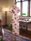 Vintage / Retro Chinese style Blushing Pink Printing Evening Party Cheongsam 2025 Trumpet / Mermaid High Neck Short Sleeve Floor-Length / Long
