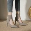 Chic / Beautiful Ocean Blue Street Wear Winter Suede Pumps 2023 Leather 8 cm Stiletto Heels Pointed Toe Pumps High Heels