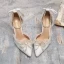 Vintage Witte Parel Rhinestone Strik Bruidsschoenen 2024 9 cm Naaldhakken / Stiletto Spitse Neus Huwelijk Hoge Hakken