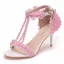 Charming Multi-Colors T-Strap Pearl Lace Flower Prom Womens Sandals 2024 7 cm Stiletto Heels Open / Peep Toe Sandals High Heels