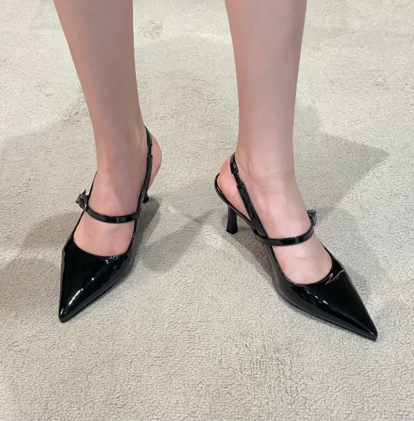Chic / Beautiful Black Street Wear Womens Sandals 2022 9 cm Stiletto Heels Pointed Toe Sandals High Heels