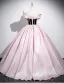 Chic / Beautiful Blushing Pink Prom Dresses 2025 Ball Gown Off-The-Shoulder Short Sleeve Backless Floor-Length / Long Prom Formal Dresses