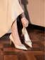 Classy White Satin Rhinestone Wedding Shoes 2024 8 cm Stiletto Heels Pointed Toe Wedding Pumps High Heels