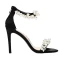 Sexy Black Pearl Evening Party Womens Sandals 2022 10 cm Stiletto Heels Open / Peep Toe Sandals High Heels