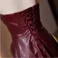 Sexy Burgundy Evening Dresses 2024 A-Line / Princess Strapless Sleeveless Backless Floor-Length / Long Evening Party Formal Dresses