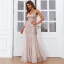 Sparkly Gold Sequins Evening Dresses 2022 Trumpet / Mermaid V-Neck Sleeveless Backless Floor-Length / Long Evening Party Formal Dresses