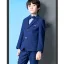 Bleu Marine 5 pièces Mariage Costume Garçon Mariage 2022 Manches Longues Manteau Pantalon Chemise Cravate Gilet