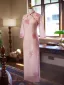 Chic / Beautiful Blushing Pink Tea-length Cheongsam 2024 Trumpet / Mermaid High Neck 1/2 Sleeves Prom