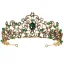 Baroque Vintage / Retro Green Rhinestone Wedding Bridal Hair Accessories Tiara 2022 Alloy