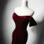 Modest / Simple Burgundy Velvet Evening Dresses 2024 Trumpet / Mermaid Off-The-Shoulder Short Sleeve Backless Floor-Length / Long Evening Party Formal Dresses