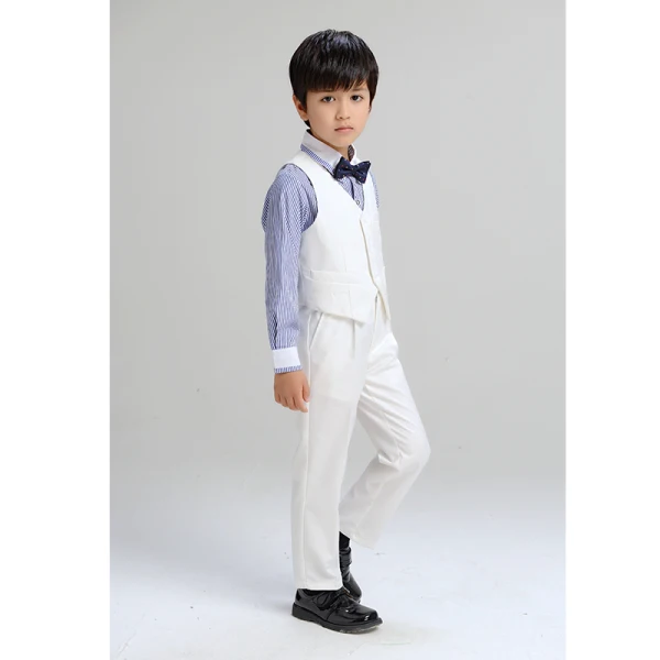 Black Long Sleeve Boys Wedding Suits 2022 Coat Pants Shirt Vest