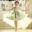 Dreamy Sage Green Beading Pearl Appliques Birthday Short Flower Girl Dresses 2026 Ball Gown Square Neckline Sleeveless Backless Tulle
