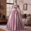 Chic / Belle Rose Bonbon Appliques Robe De Bal 2025 Princesse De l'épaule Manches Courtes Dos Nu Longue Robe De Ceremonie