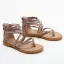 Bohême Ethnique Marron Plage Plate Sandales Femme 2022 Bride Cheville Peep Toes / Bout Ouvert Sandales