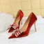 Chic / Belle Noire Faux Diamant Soirée Satin Escarpins Talons Hauts 2023 10 cm Talons Aiguilles À Bout Pointu Escarpins