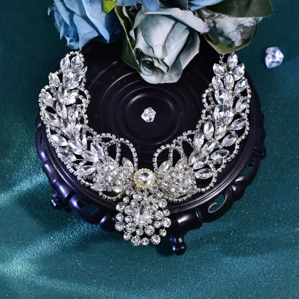 Charmant Argenté Faux Diamant Alliage Mariage Accessoire Cheveux Mariage 2024