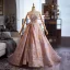 Fashion Blushing Pink Appliques Prom Dresses 2025 Ball Gown Strapless Sleeveless Backless Floor-Length / Long Formal Dresses