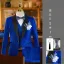 Navy Blue Long Sleeve Wedding Boys Wedding Suits 2025 Body Jewellery Coat Pants Shirt Tie Vest