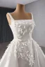 Haut de Gamme Blanche Paillettes Fleur Satin Robe De Mariée 2024 Trompette / Sirène Encolure Carrée Sans Manches Dos Nu Chapel Train Mariage