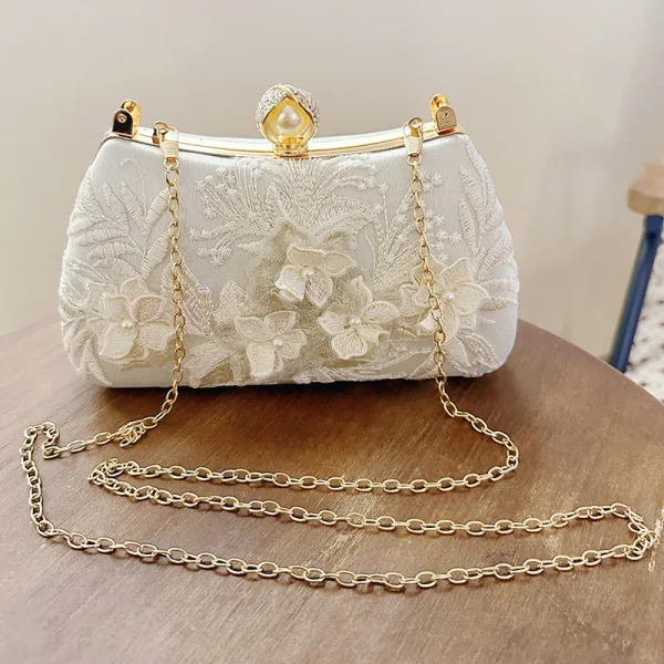 Vintage / Originale Style Chinois Blanche Perle Dentelle 3D Promo Pochette 2023