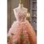 Charmant Orange Perlenstickerei Pailletten Applikationen Plissee Ballkleider 2023 Ballkleid Spaghettiträger Ärmellos Rückenfreies Sweep / Pinsel Zug Ball Festliche Kleider