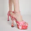 Sexy Rougissant Rose Cocktail Sandales Femme 2022 14 cm Talons Aiguilles Bride Cheville Peep Toes / Bout Ouvert Sandales Talons Hauts
