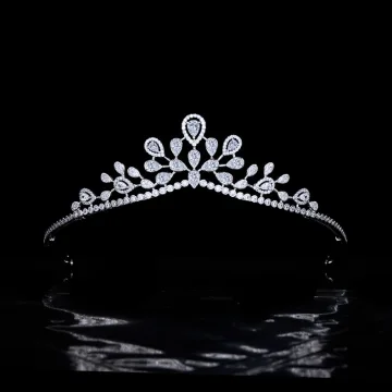 Simple Blanche Faux Diamant Zircon Alliage Mariage Tiare Accessoire Cheveux Mariage 2022