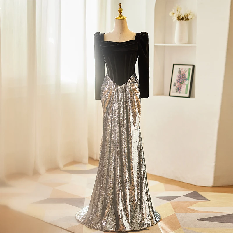 black and silver elegant dresses Black & Silver Prom Dress Sweetheart Evening Gown by GLS Gloria GL3587 S / Black