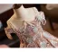 Charming Tan Beading Pearl Sequins Birthday Flower Girl Dresses 2025 Ball Gown Scoop Neck Sleeveless Floor-Length / Long