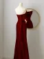 Sparkly Burgundy Sequins Evening Dresses 2024 Trumpet / Mermaid Strapless Sleeveless Backless Evening Party Floor-Length / Long Formal Dresses