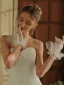 Fashion White Pearl Ruffle Wedding Bridal Gloves 2025 Tulle
