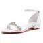 Sexig Vita Rhinestone Platt Brudskor 2023 Ankelband Peep Toe Bröllop Sandaler