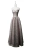 Bling Bling Champagne Beading Rhinestone Glitter Prom Dresses 2024 A-Line / Princess Strapless Sleeveless Backless Floor-Length / Long Prom Formal Dresses