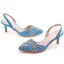 Bling Bling Sky Blue Rhinestone Prom Womens Shoes 2023 6 cm Stiletto Heels Pointed Toe Womens Sandals High Heels